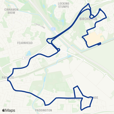 Warrington Borough Transport  map