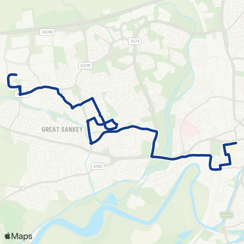 Warrington Borough Transport  map