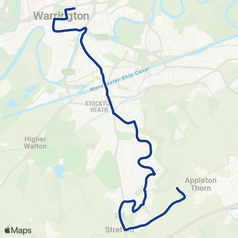 Warrington Borough Transport  map