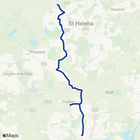 Warrington Borough Transport  map