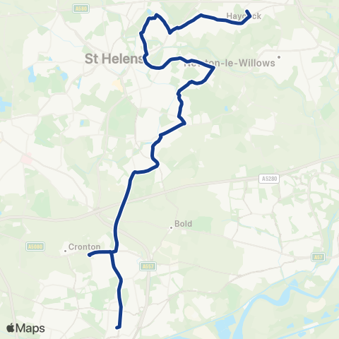 Warrington Borough Transport  map