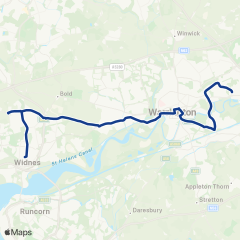 Warrington Borough Transport  map