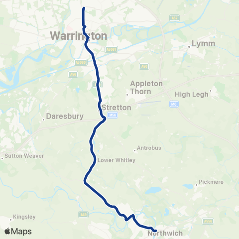 Warrington Borough Transport  map