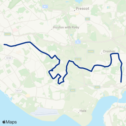 Warrington's Own Buses  map