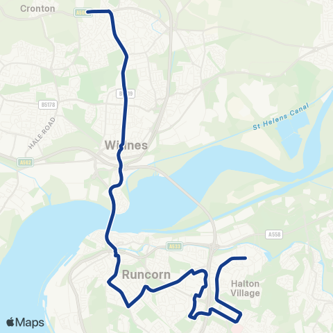 Warrington's Own Buses  map