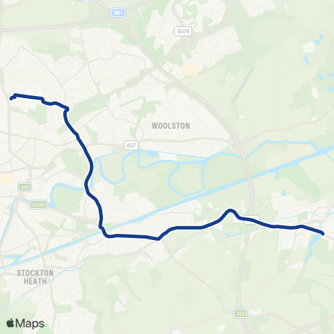 Warrington's Own Buses  map