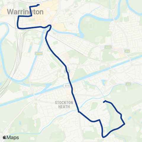 Warrington's Own Buses  map