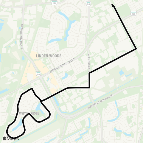 Winnipeg Transit Whyte Ridge map