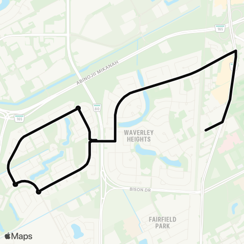 Winnipeg Transit Waverley Heights map