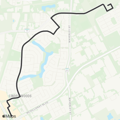 Winnipeg Transit Lindenwoods West map