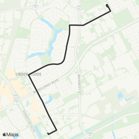 Winnipeg Transit Lindenwoods East map