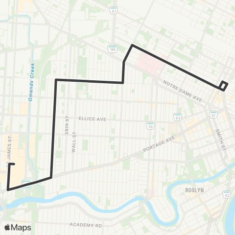 Winnipeg Transit William map