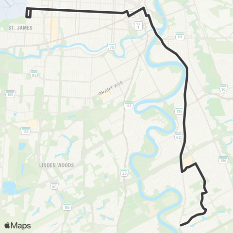 Winnipeg Transit Ellice-St. Mary's map