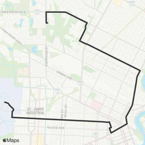 Winnipeg Transit Sargent-Mountain map