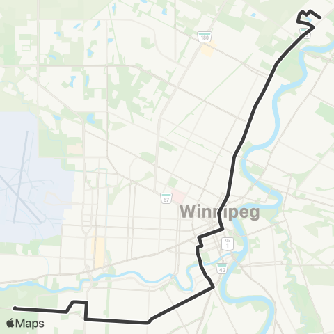 Winnipeg Transit North Main-Corydon map