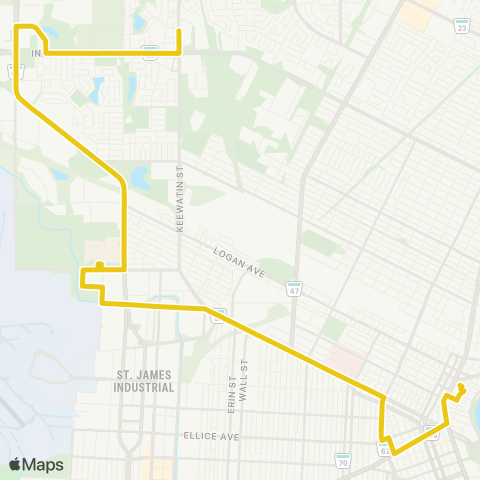 Winnipeg Transit Brookside Express map