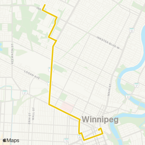 Winnipeg Transit Inkster Park Express map