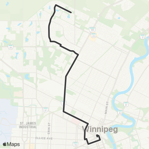 Winnipeg Transit Maples map