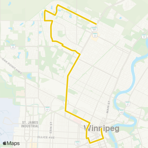 Winnipeg Transit Maples Super Express map