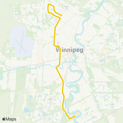 Winnipeg Transit Northwest Super Express map