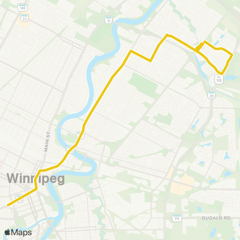 Winnipeg Transit All Seasons Express map