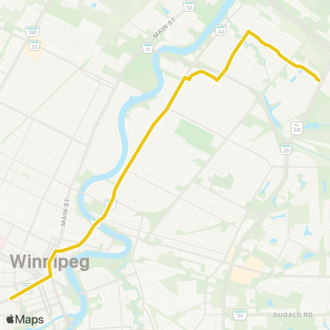 Winnipeg Transit Henderson Express map