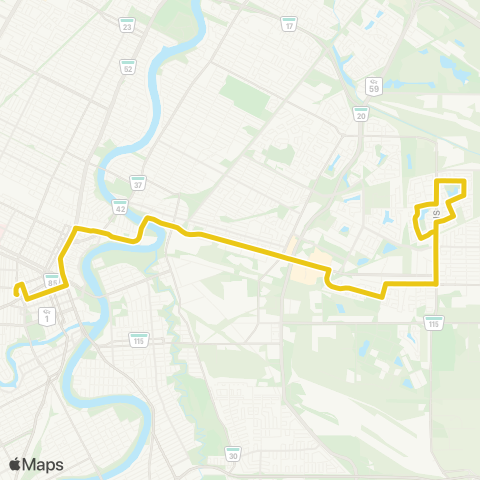 Winnipeg Transit Plessis Express map