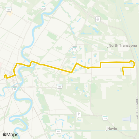 Winnipeg Transit McMeans Express map