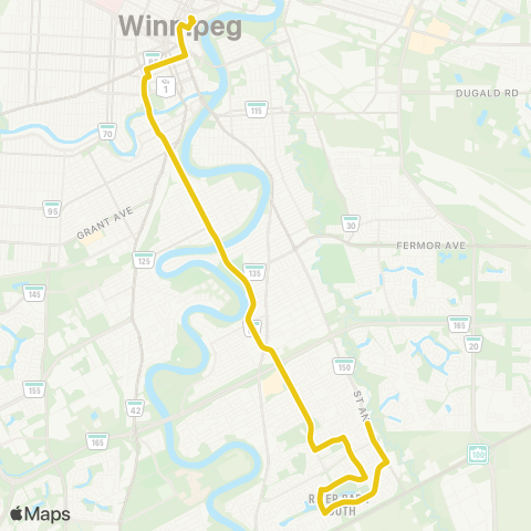 Winnipeg Transit Dakota Express map