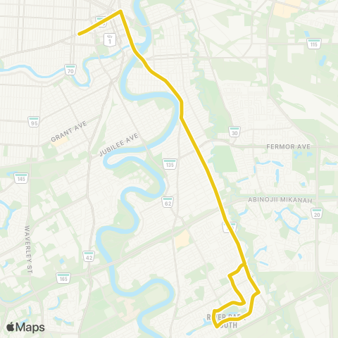 Winnipeg Transit South St. Anne's Express map