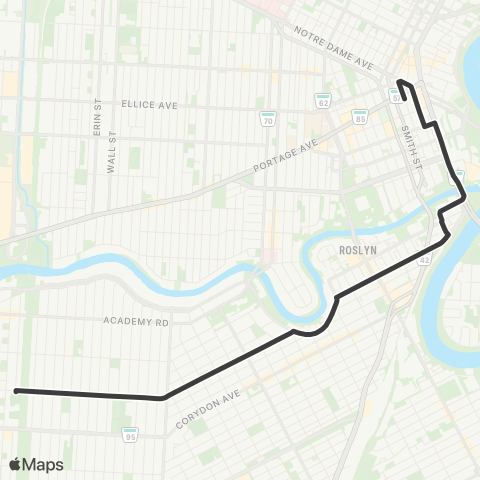 Winnipeg Transit Grosvenor map