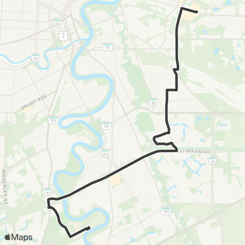 Winnipeg Transit Crosstown East map