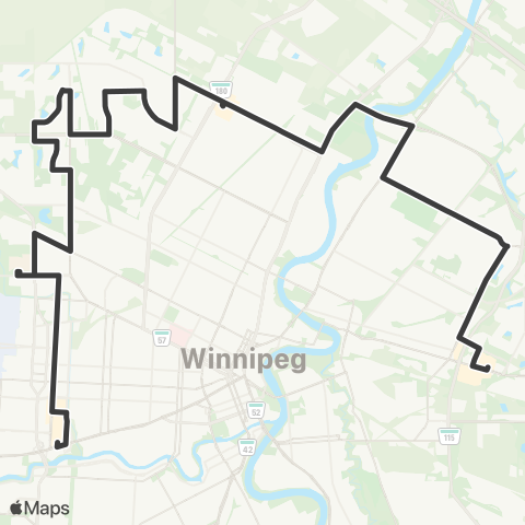 Winnipeg Transit Crosstown North map