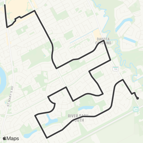 Winnipeg Transit South St. Vital - St. Marys map