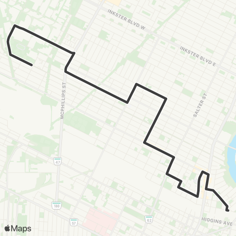 Winnipeg Transit Inkster Industrial Park - Point Douglas map