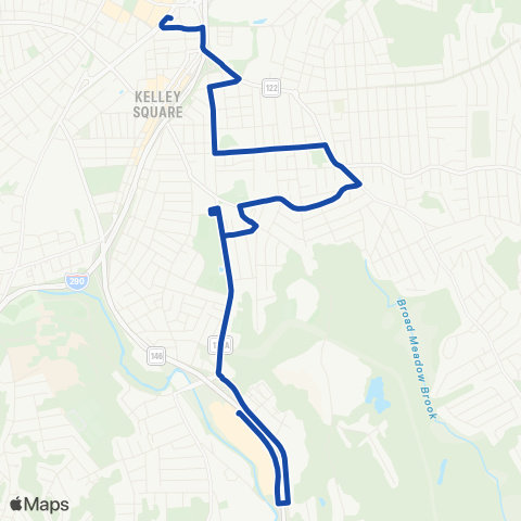 WRTA Mount St. Ann via Providence St map