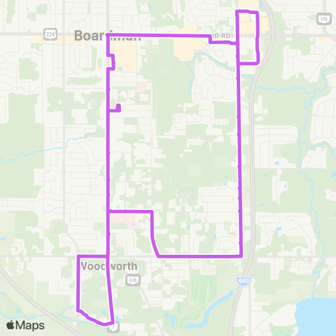 WRTA Boardman East Loop map