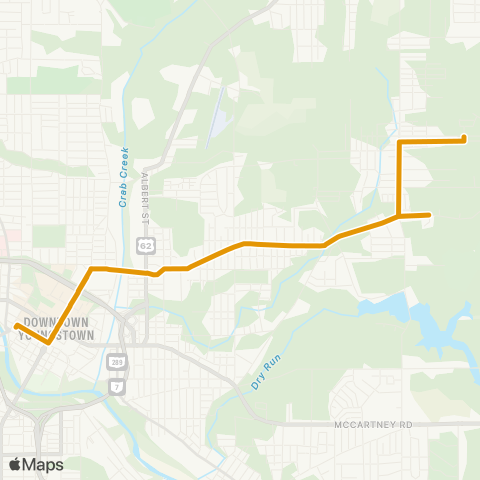 WRTA McGuffey Rd map