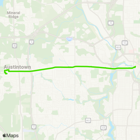 WRTA Austintown map