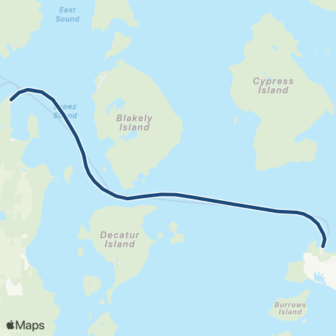 Washington State Ferries Anacortes - Lopez Island map