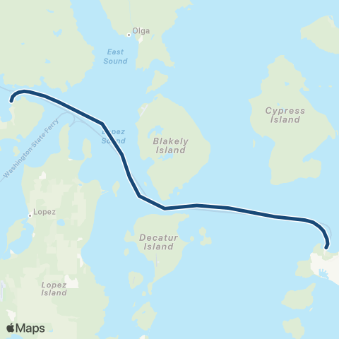 Washington State Ferries Anacortes - Shaw Island map