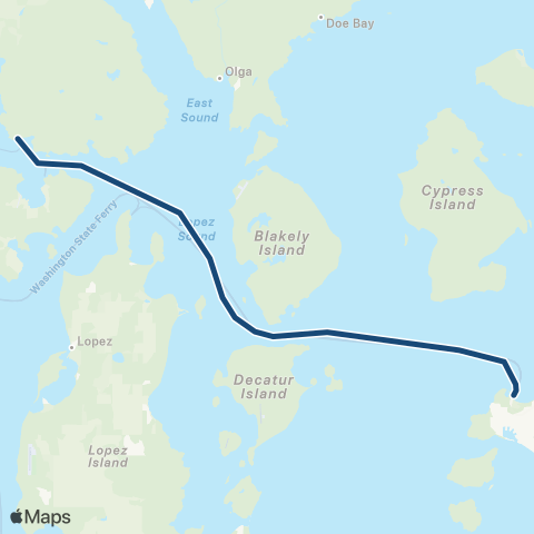 Washington State Ferries Anacortes - Orcas Island map