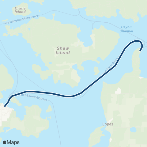 Washington State Ferries Friday Harbor - Lopez Island map