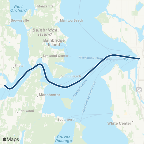 Washington State Ferries Bremerton - Seattle map