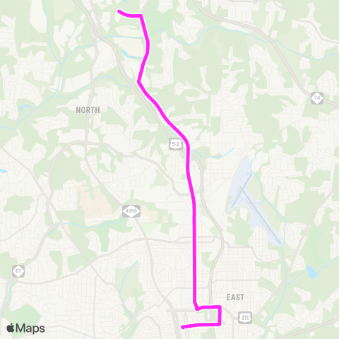 Winston-Salem Transit Authority Hanes Mill Rd Walmart - DSS - Patterson map