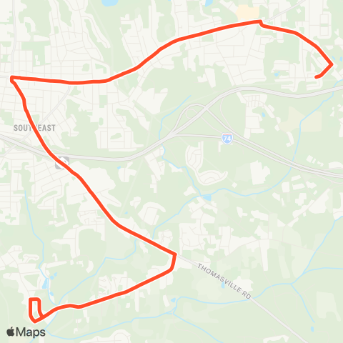 Winston-Salem Transit Authority South Side Circulator map