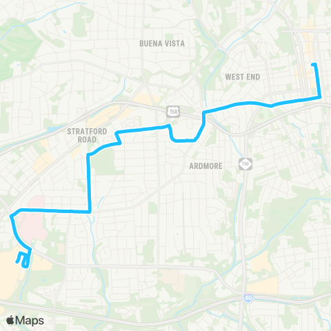 Winston-Salem Transit Authority Hanes Mall - Baptist - Forsyth Hospitals map