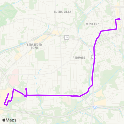 Winston-Salem Transit Authority Hanes Mall - Silas Creek - FTCC W Campus map