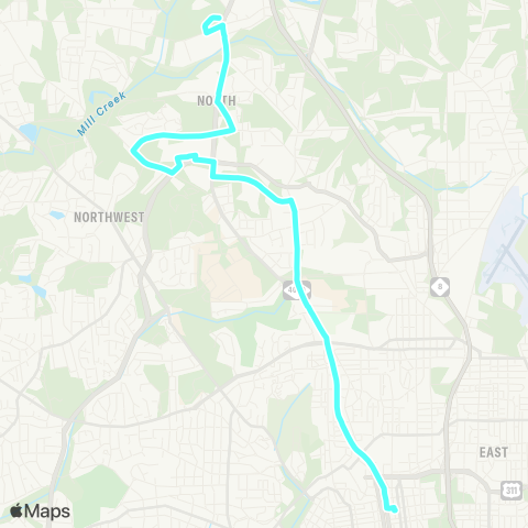 Winston-Salem Transit Authority Sturmer Park - University Park - IFB map