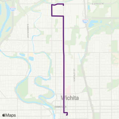 Wichita Transit N Broadway / NoMar Plaza / 37th St​ map